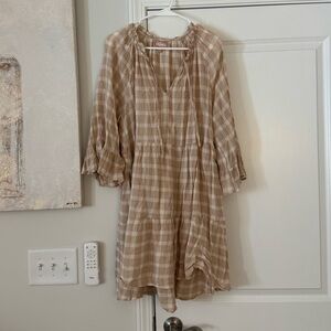 Show Me Your MuMu Plaid Tan Dress